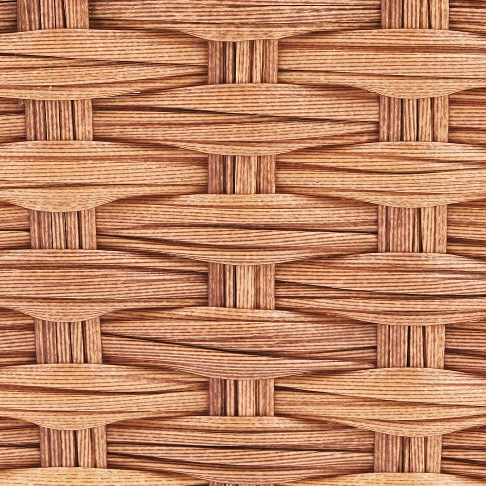 mDesign Small Woven Basket Trash Can, Camel Brown