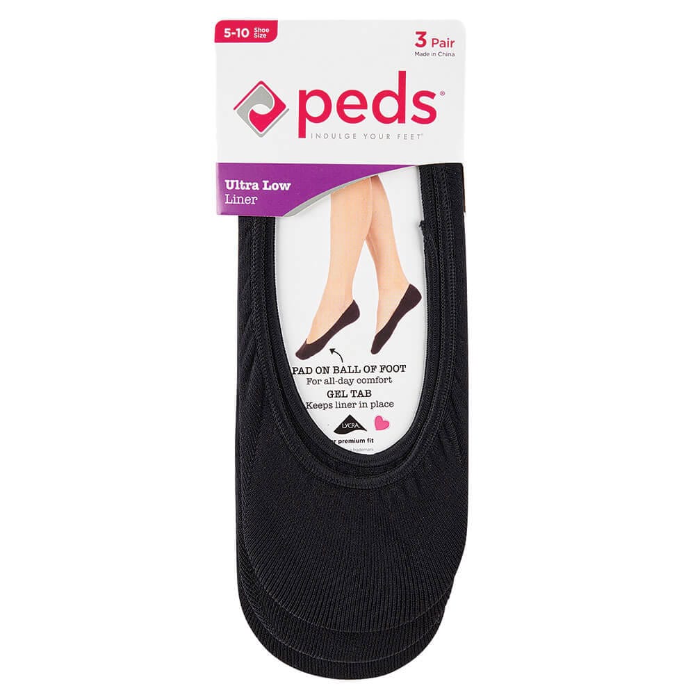 Peds Ultra Low Liner Socks, 3 Pair