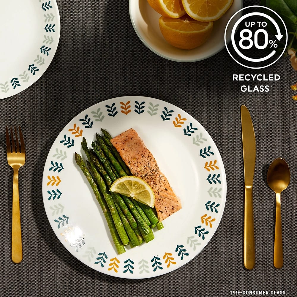 Corelle 12-Piece Glass Dinnerware Set, Scandinavian Design