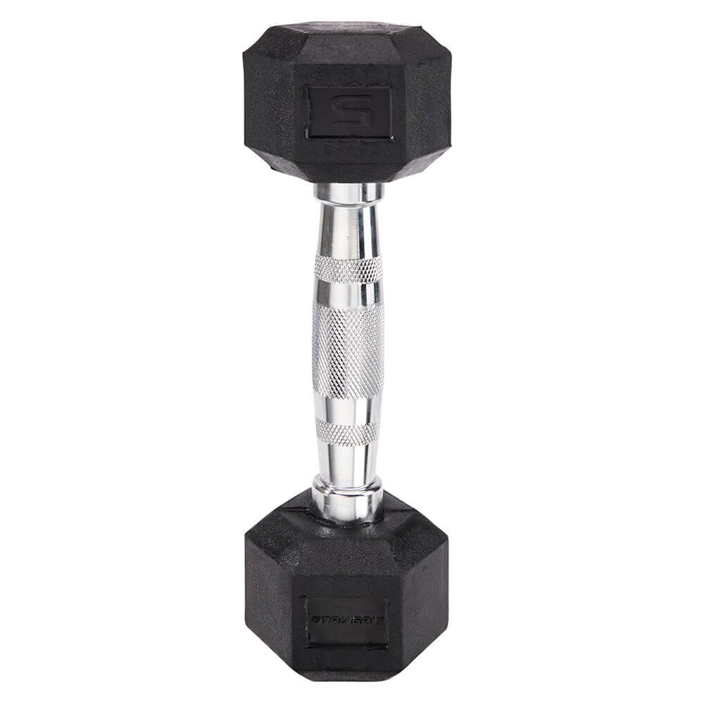 Tru Grit Fitness 5 lb Rubber Hex Single Dumbbell