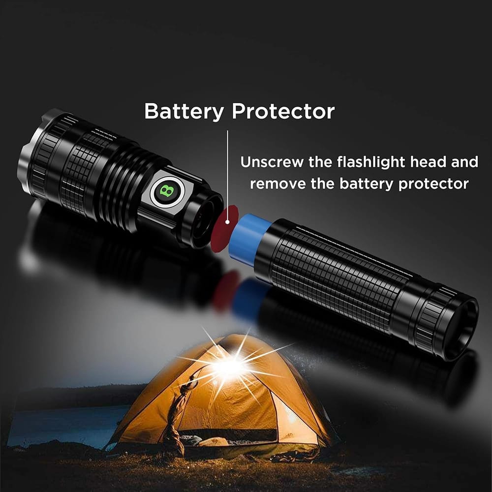 OLDBER USB Rechargeable Flashlight, Black
