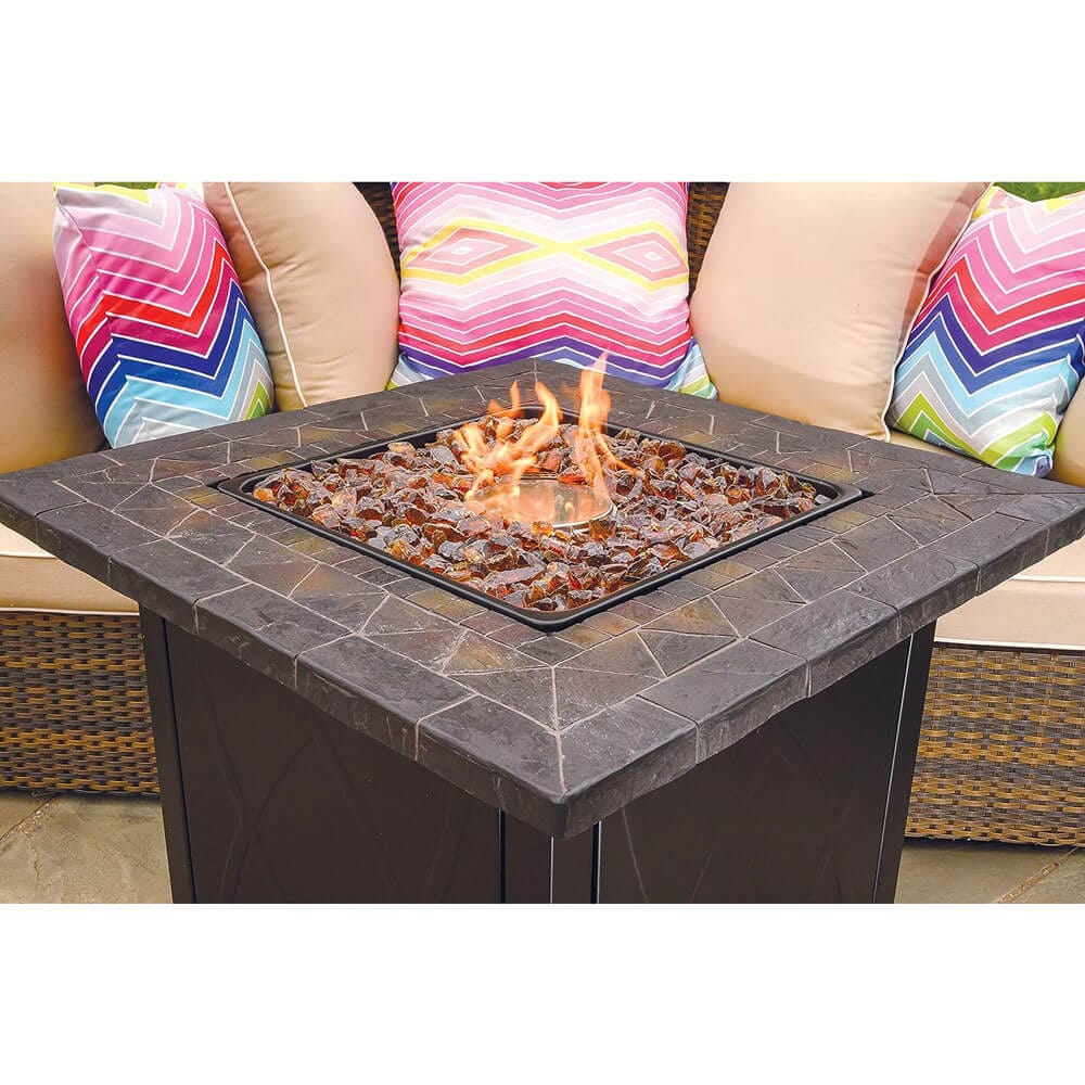 Endless Summer 30" Outdoor Propane Gas Fire Pit, 30,000 BTU, Copper Fireglass