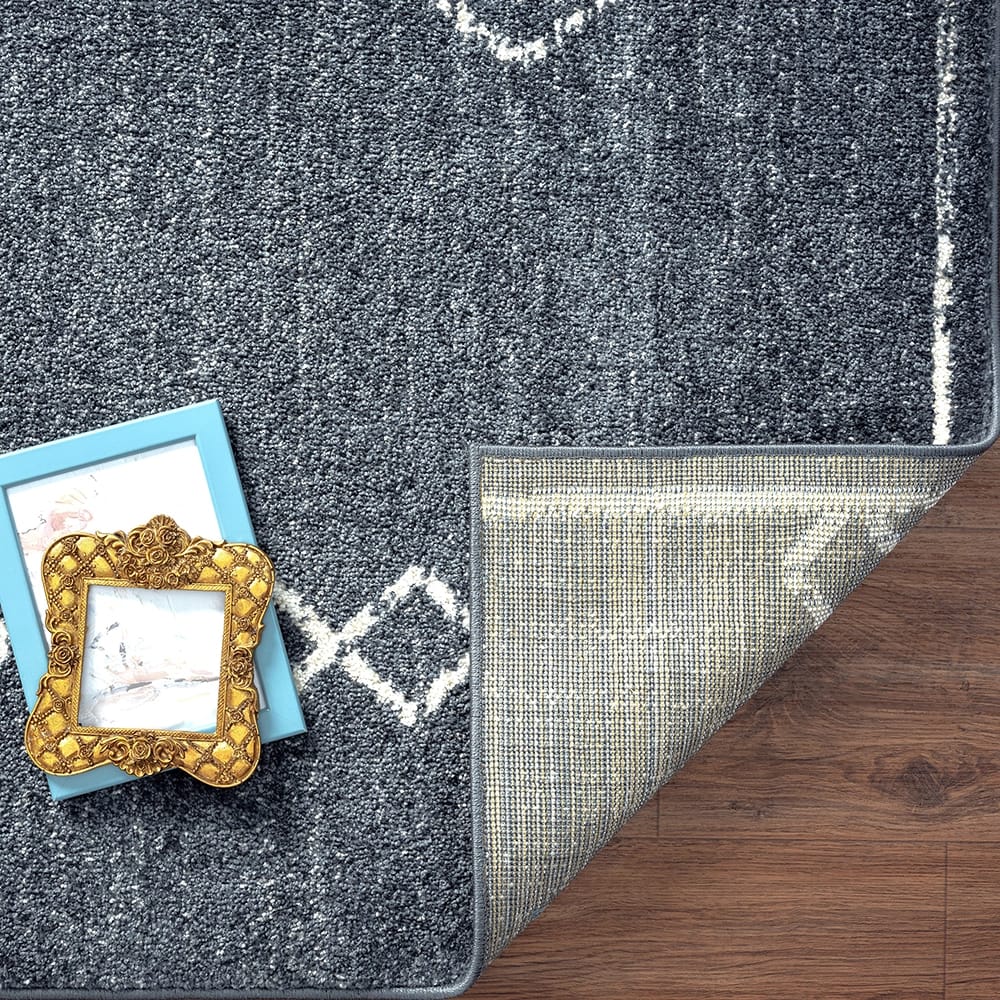 Daphnes 8'8" x 12'6" Geometric Area Rug, Anthracite