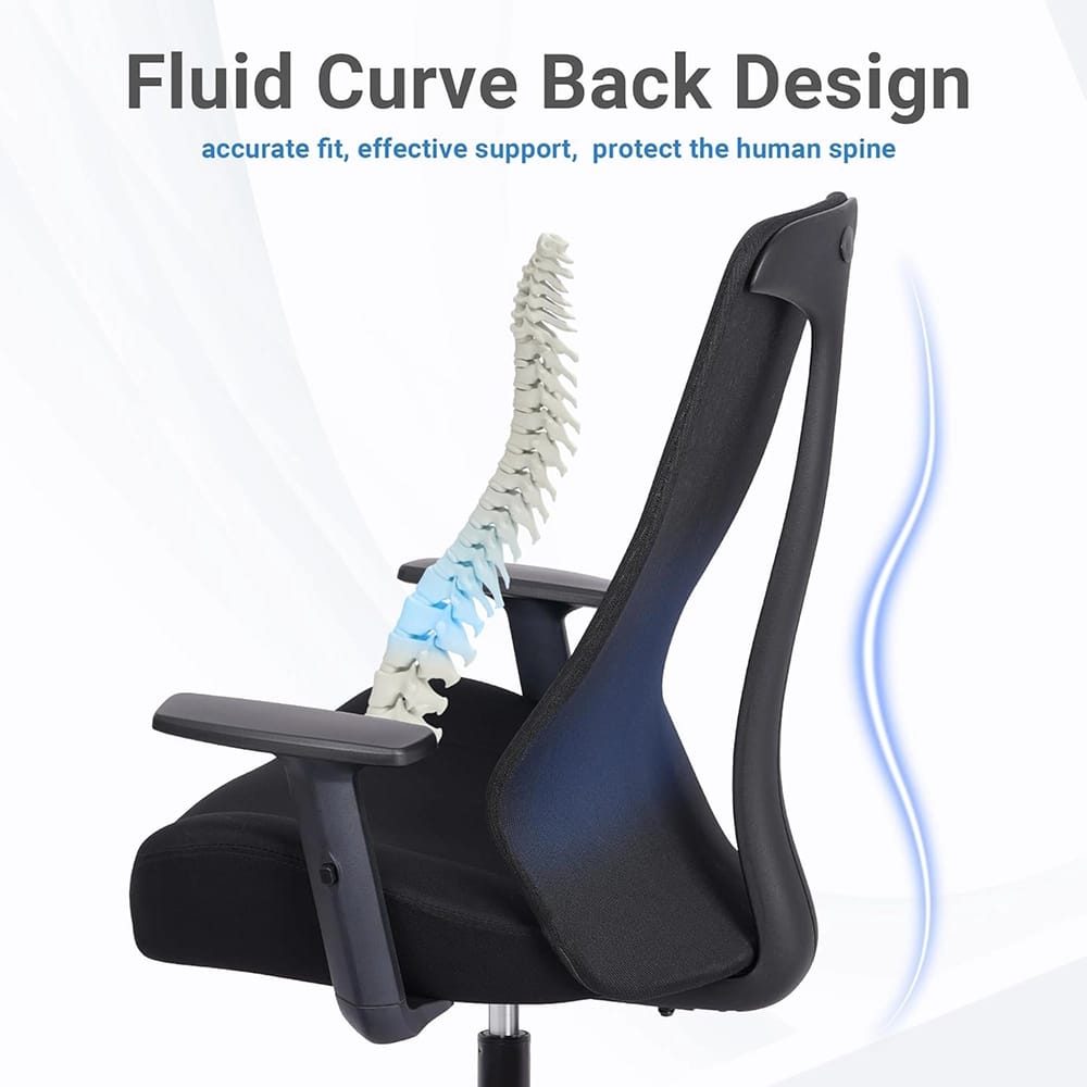 HYLONE Tall Office Chair with Adjustable Armrests, Black