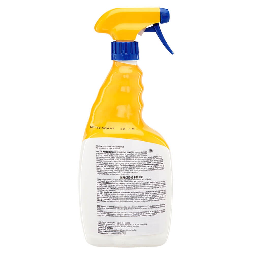 ZEP All Purpose Bathroom Disinfectant Cleaner, 32 oz