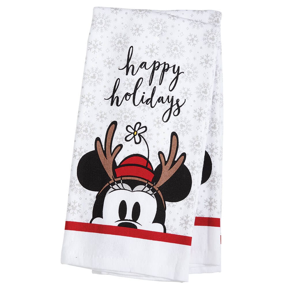 Disney Mickey Mouse and Minnie Mouse Christmas Kitchen Towels, 2-Count