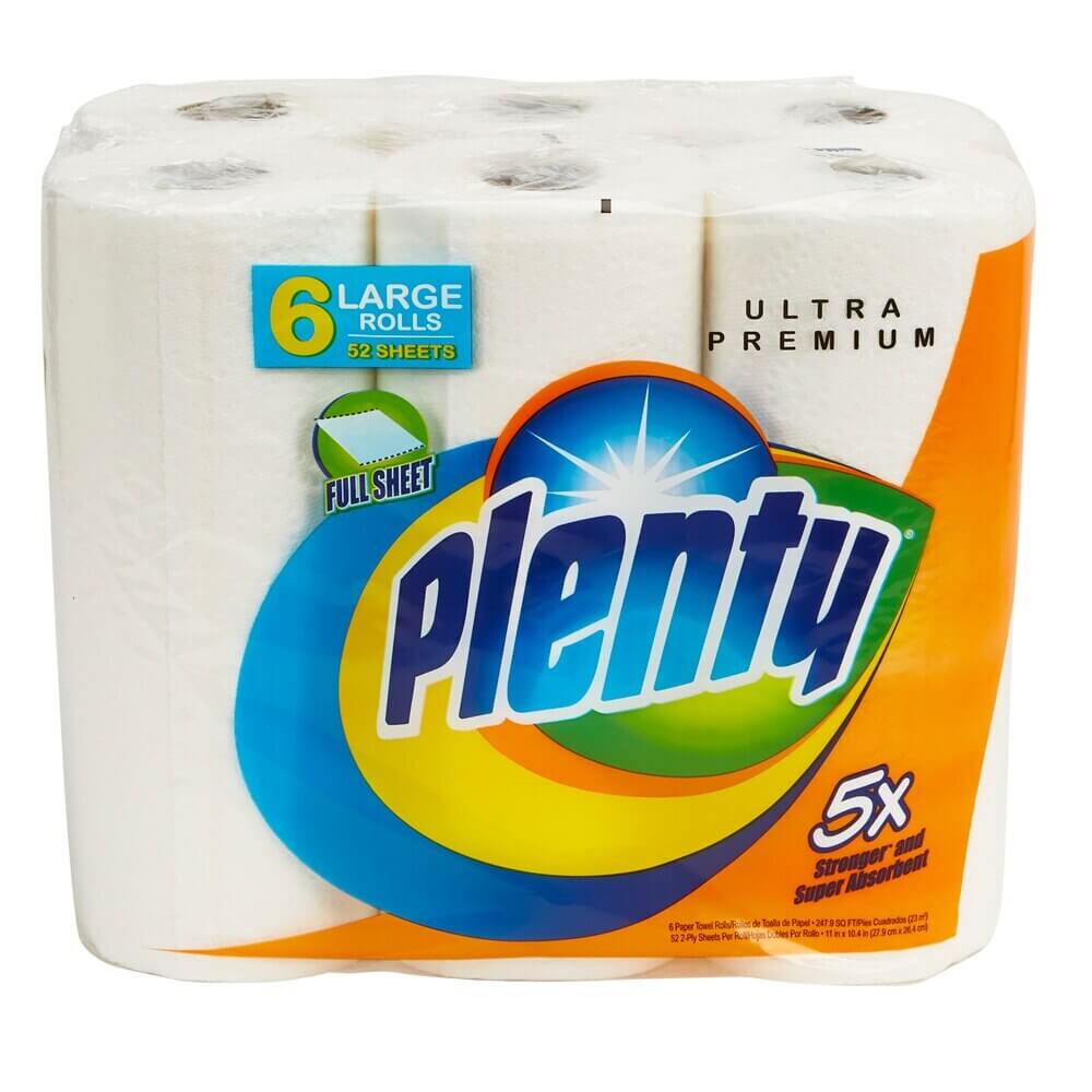 Plenty Ultra Premium Large Paper Towels, 6 Count