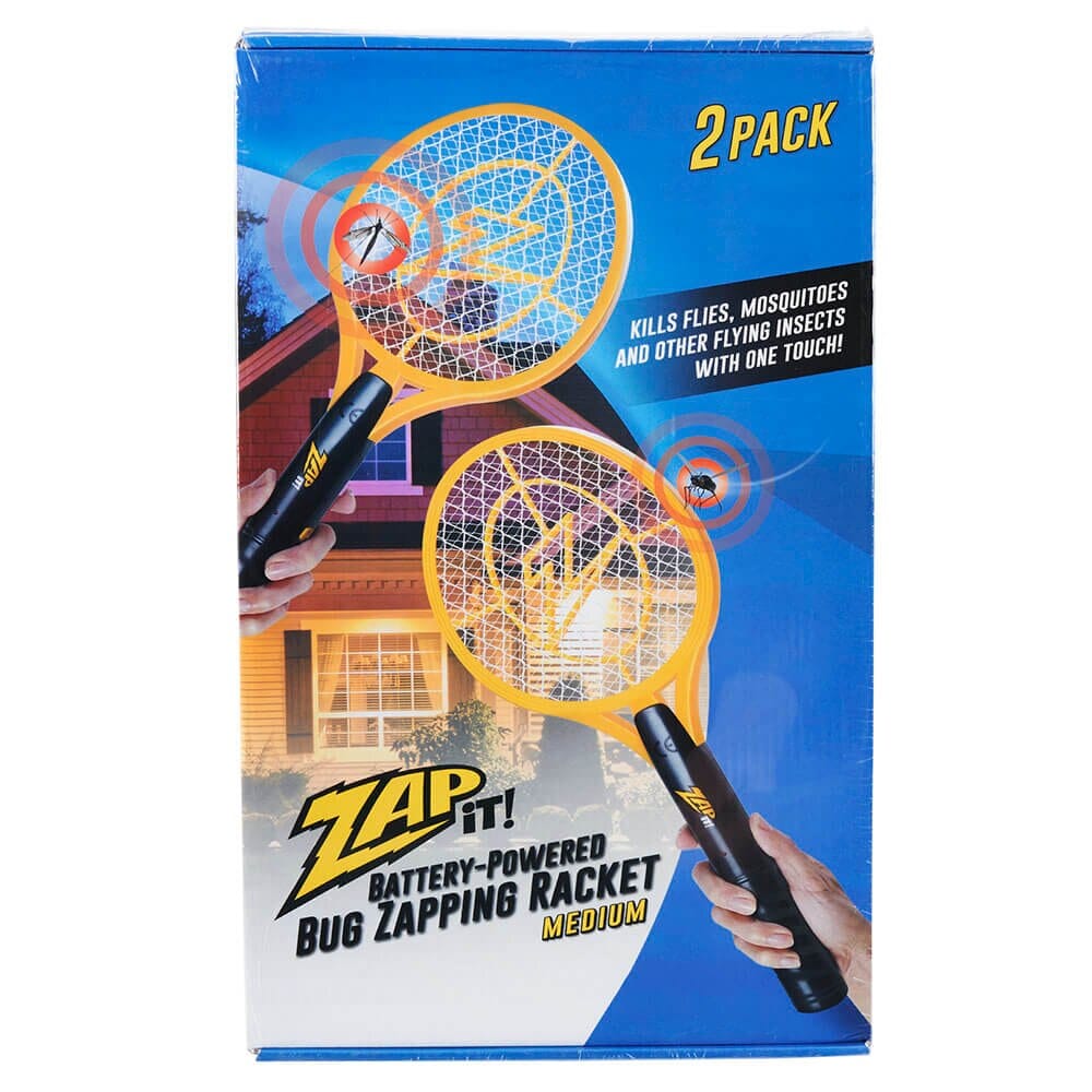 ZAP IT! Battery-Powered Medium Bug Zapping Racket, 2 Count
