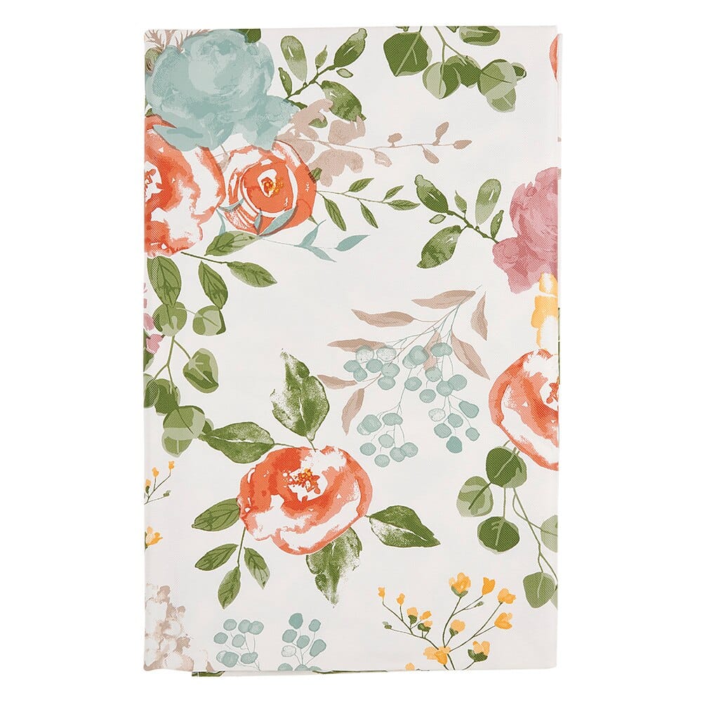 Floral Vinyl Tablecloth with Flannel Backing