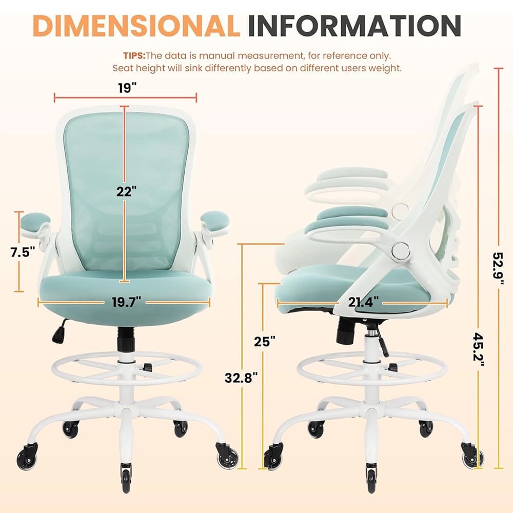 HYLONE Adjustable Ergonomic Office Chair, Blue