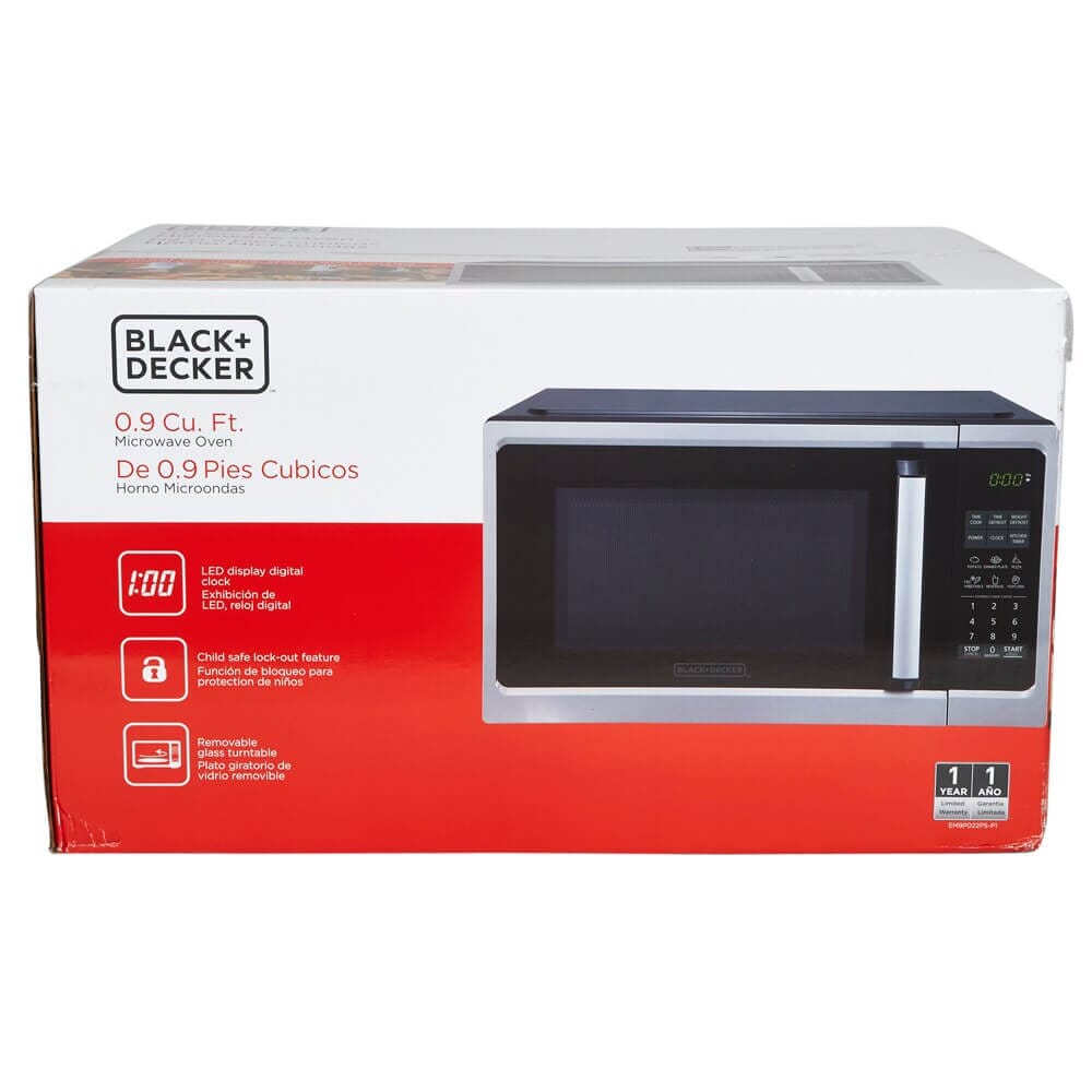 Black + Decker 900W Stainless Steel Microwave Oven