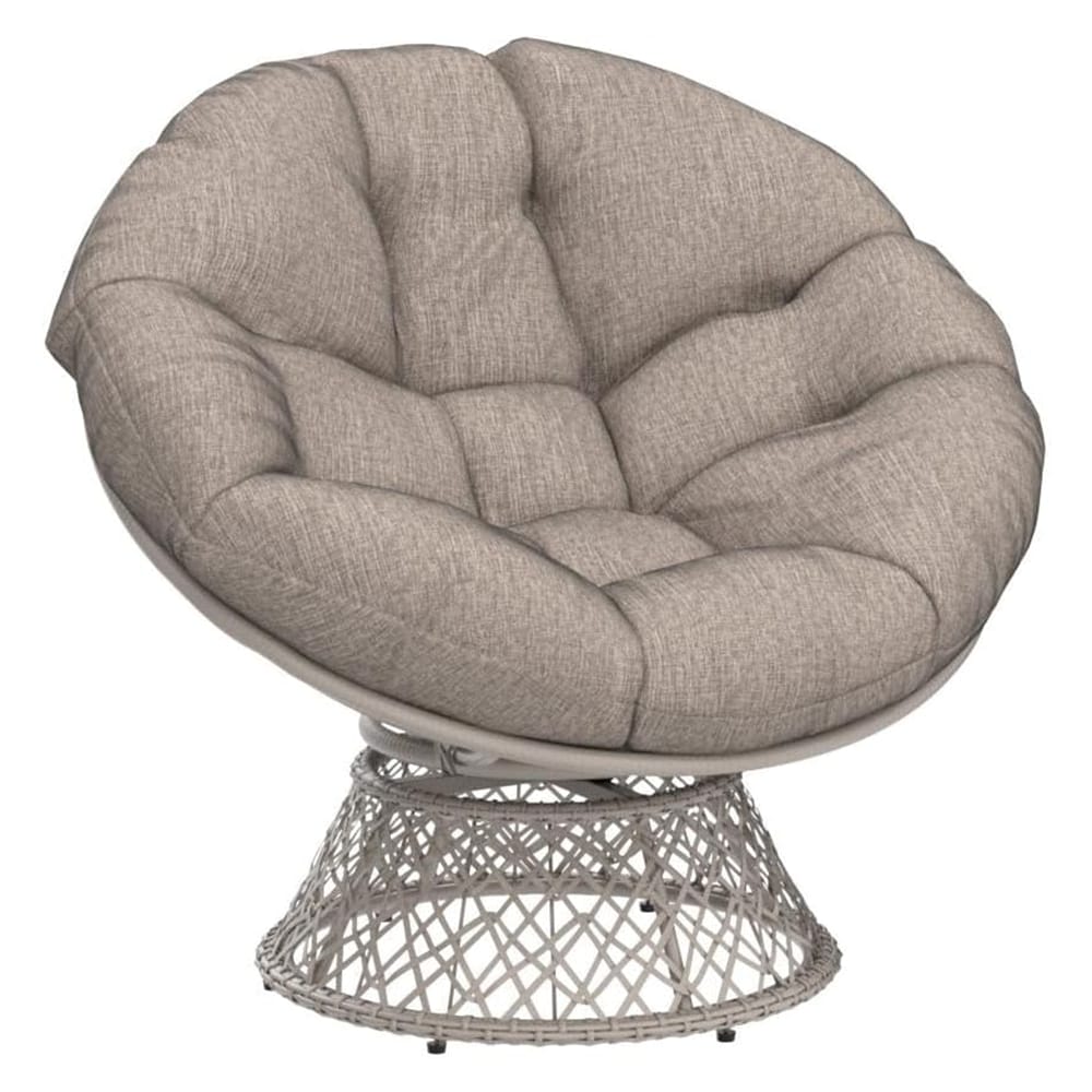 Bme Wicker Papasan Chair, Silver