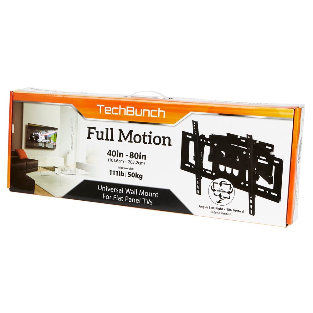 TechBunch Full Motion Universal Wall Mount for Flat TVs, 40" - 80"