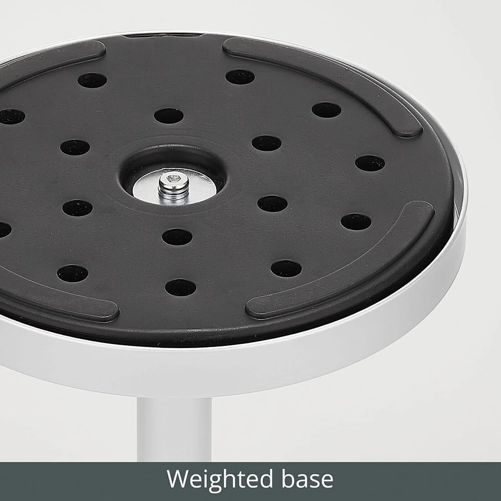 mDesign Round Accent Drink Table, White