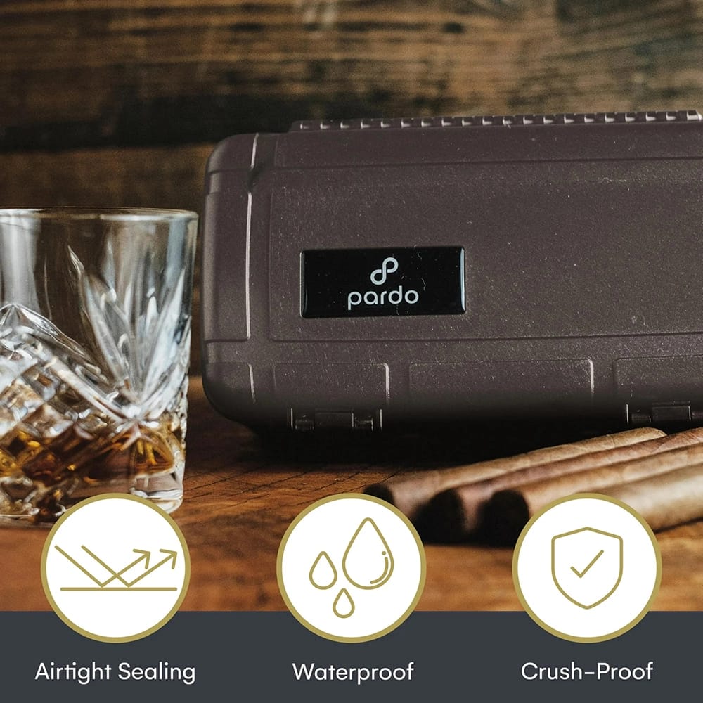 Pardo Crushproof Cigar Humidor, Brown