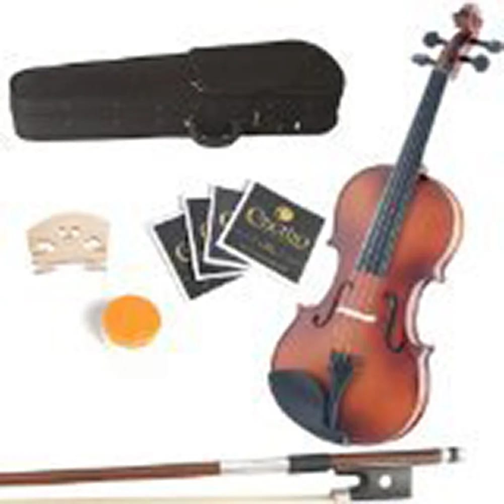 Mendini 15" Solid Wood Viola, Satin Antique