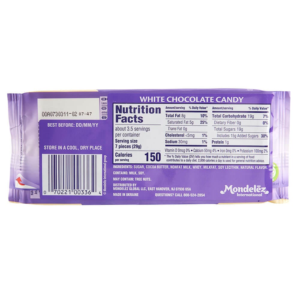 Milka White Chocolate, 3.52 oz