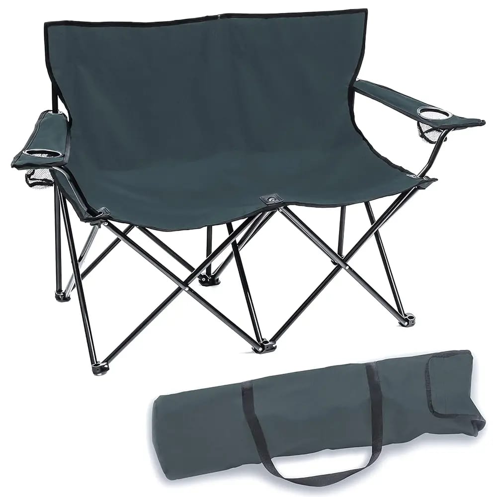 Loveseat Style Double Camp Chair, Gray