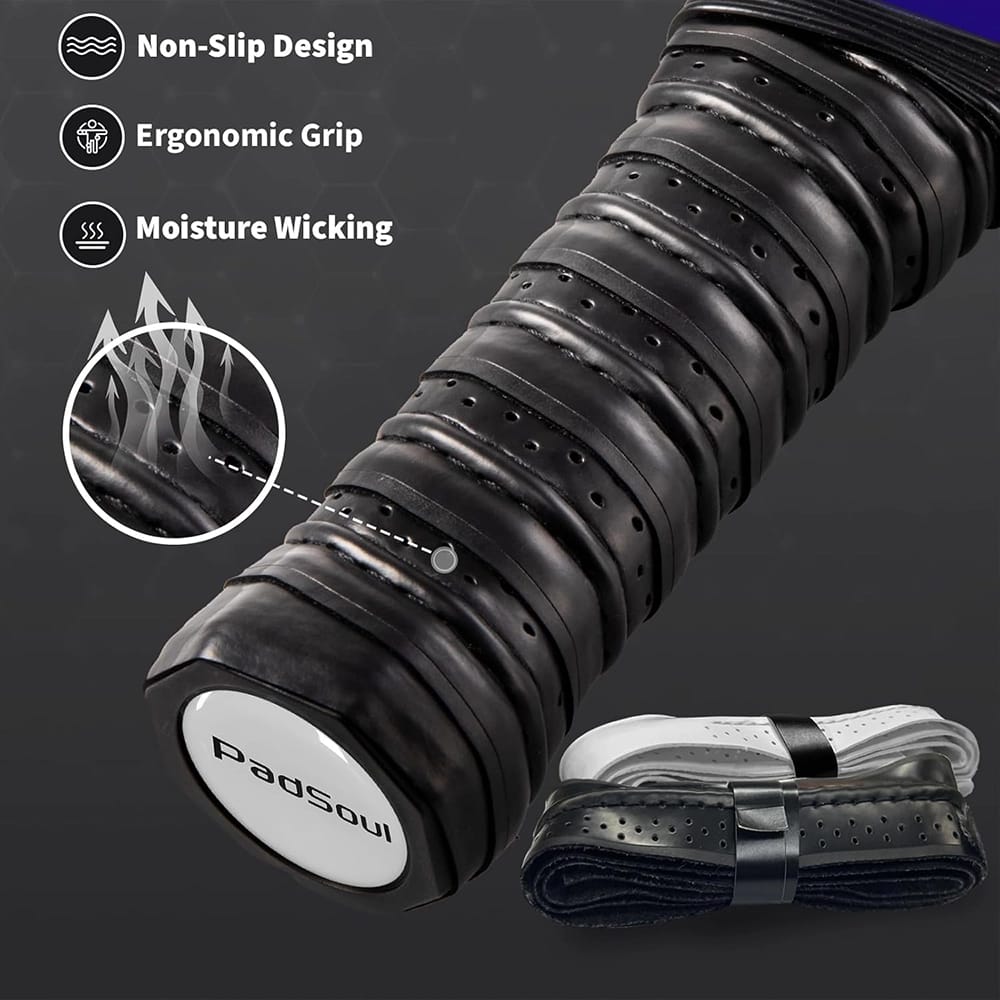 PadSoul Carbon Fiber Pickleball Paddle Set, Blue/Red