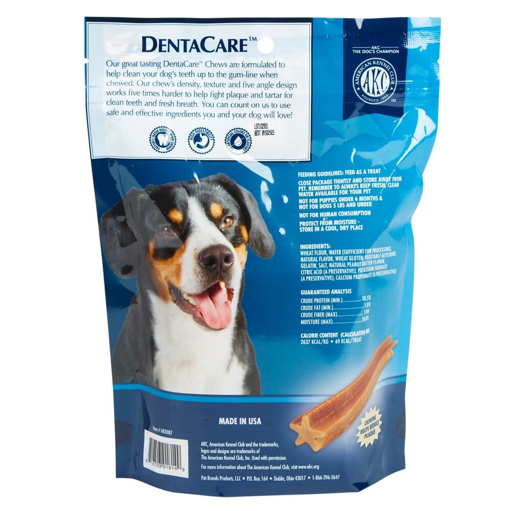 DentaCare AKC Dental Dog Treats, Peanut Butter, 15-count
