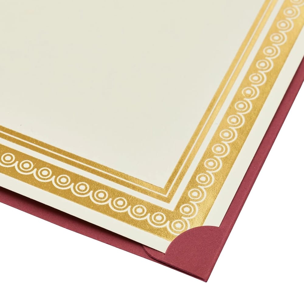 Best Paper Greetings Certificate Holders, Burgundy, 12 Pack