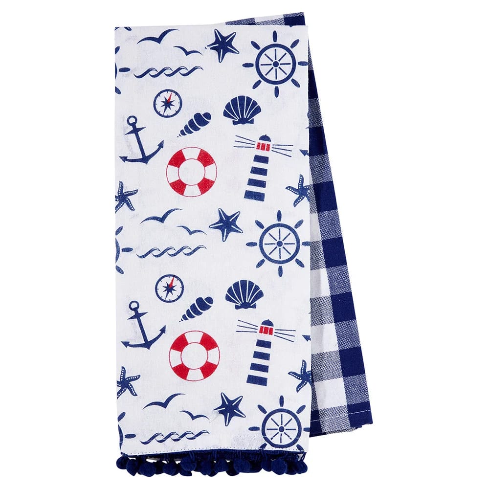 Summer Embellished Cotton Kitchen Towel Set, 2 Piece