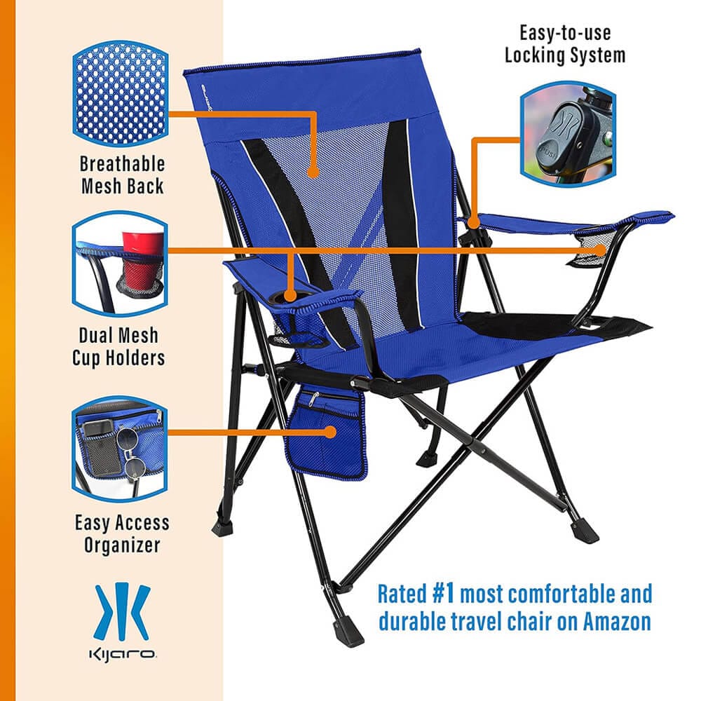 Kijaro XXL Dual Lock Portable Camping Chair, Maldives Blue