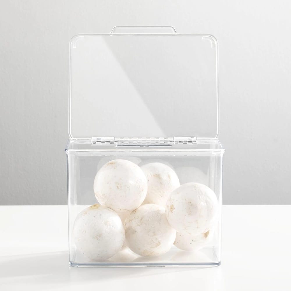 mDesign Plastic Storage Organizer Box with Hinge, 8 Pack