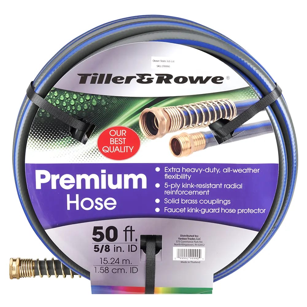 Tiller & Rowe Extra Heavy-Duty Premium 5/8" Garden Hose, 50'