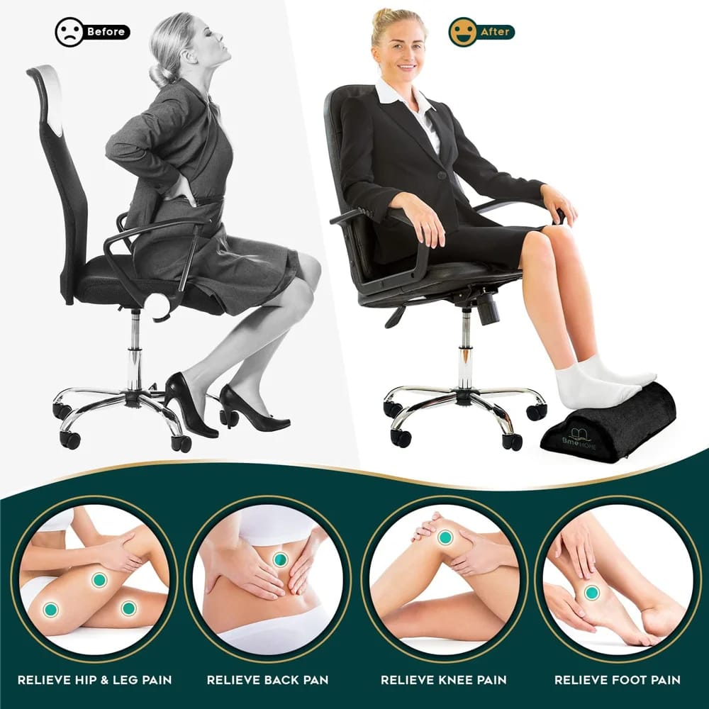 Bme Foam Under Desk Footrest, Black
