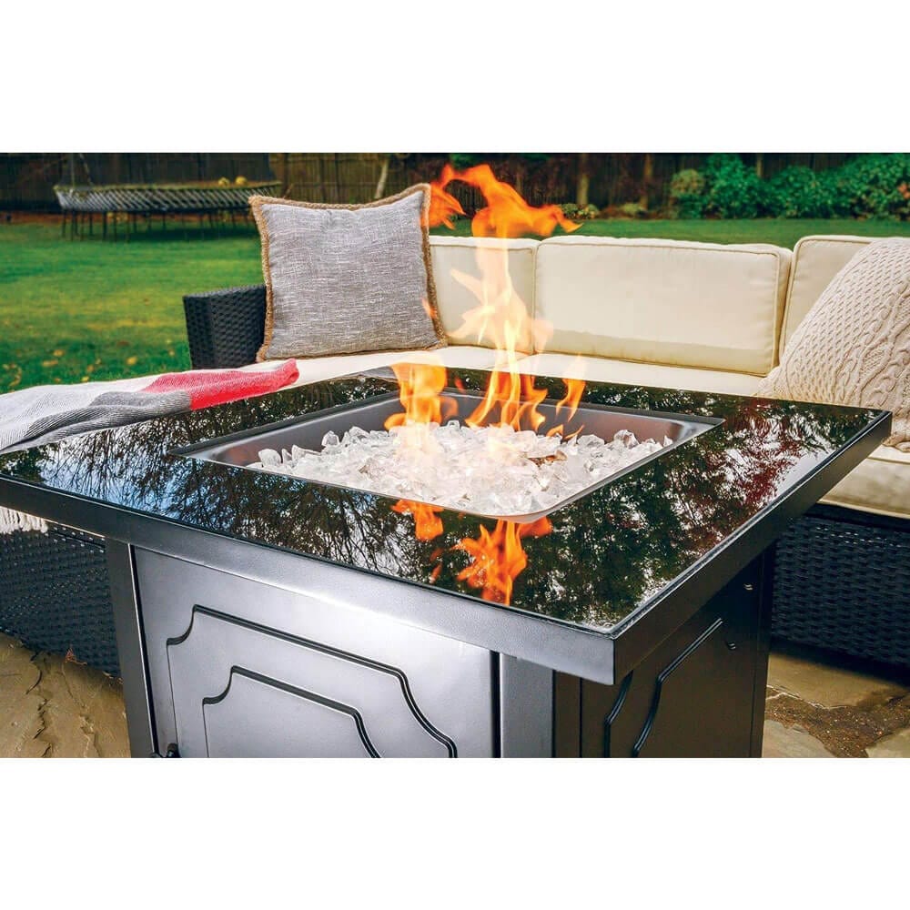 Endless Summer 30" Outdoor Propane Gas Fire Pit, 50,000 BTU, White Fireglass