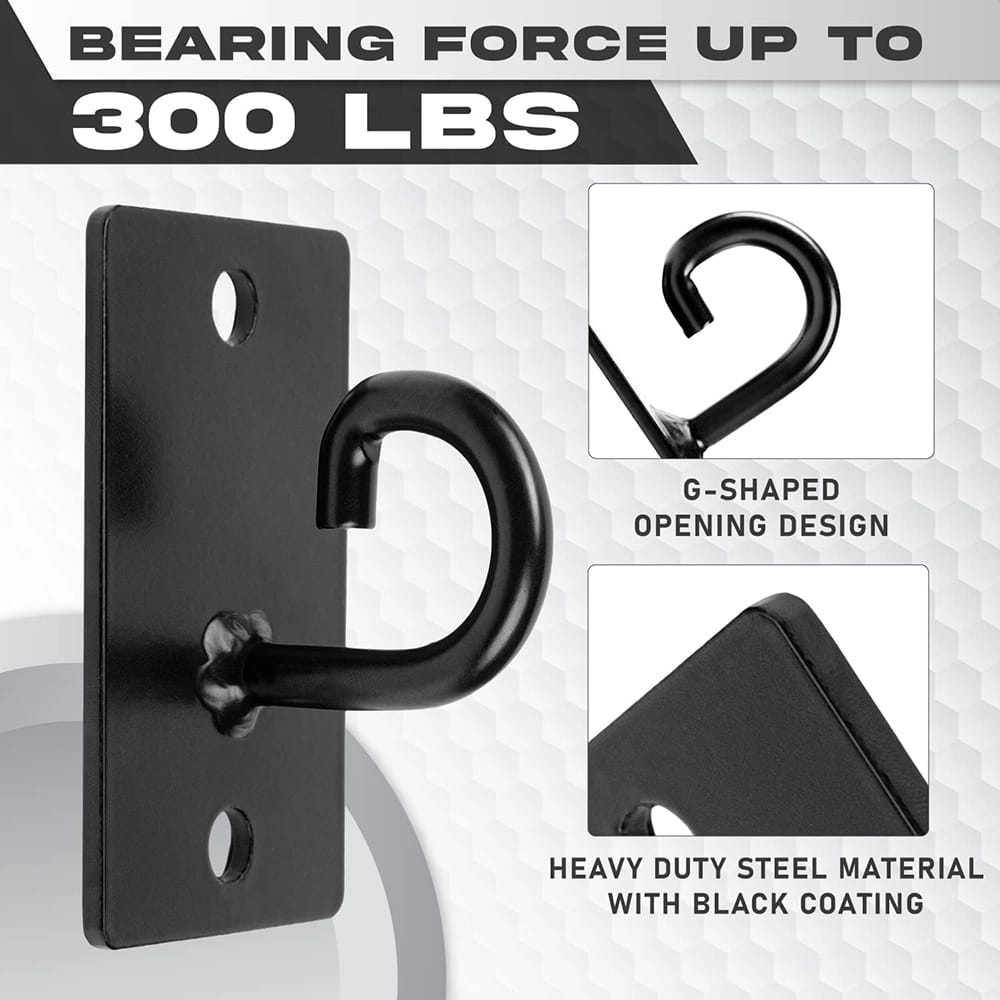 Yes4All Sturdy Wall Mounted Workout Anchors, Black