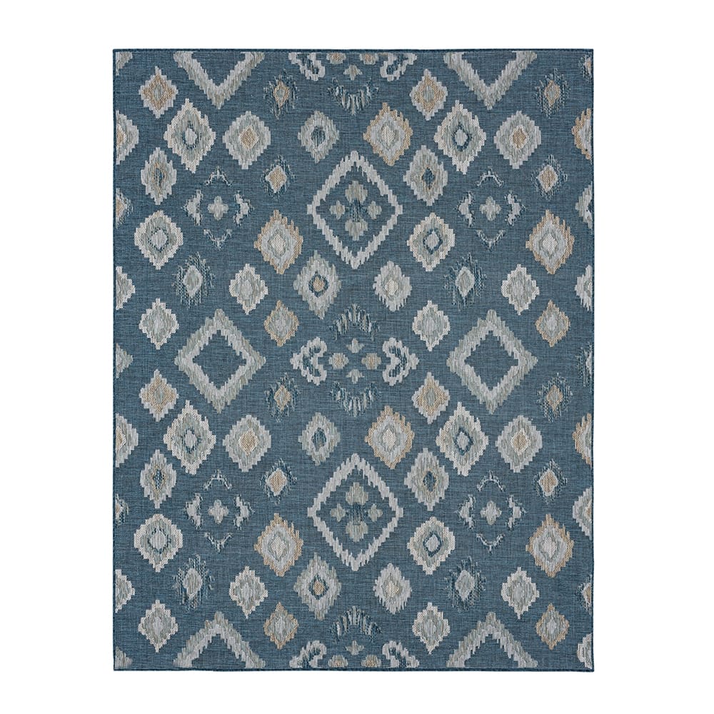 Mohawk Brookwood Outdoor/Indoor Area Rug, Blue Diamonds, 5'3" x 7'6"