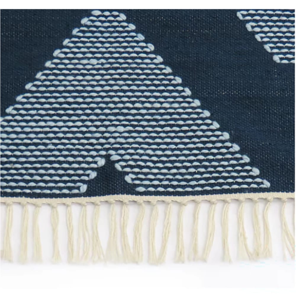 Hand Woven Polyester Indoor/Outdoor Rug, Indigo, 4' x 6'
