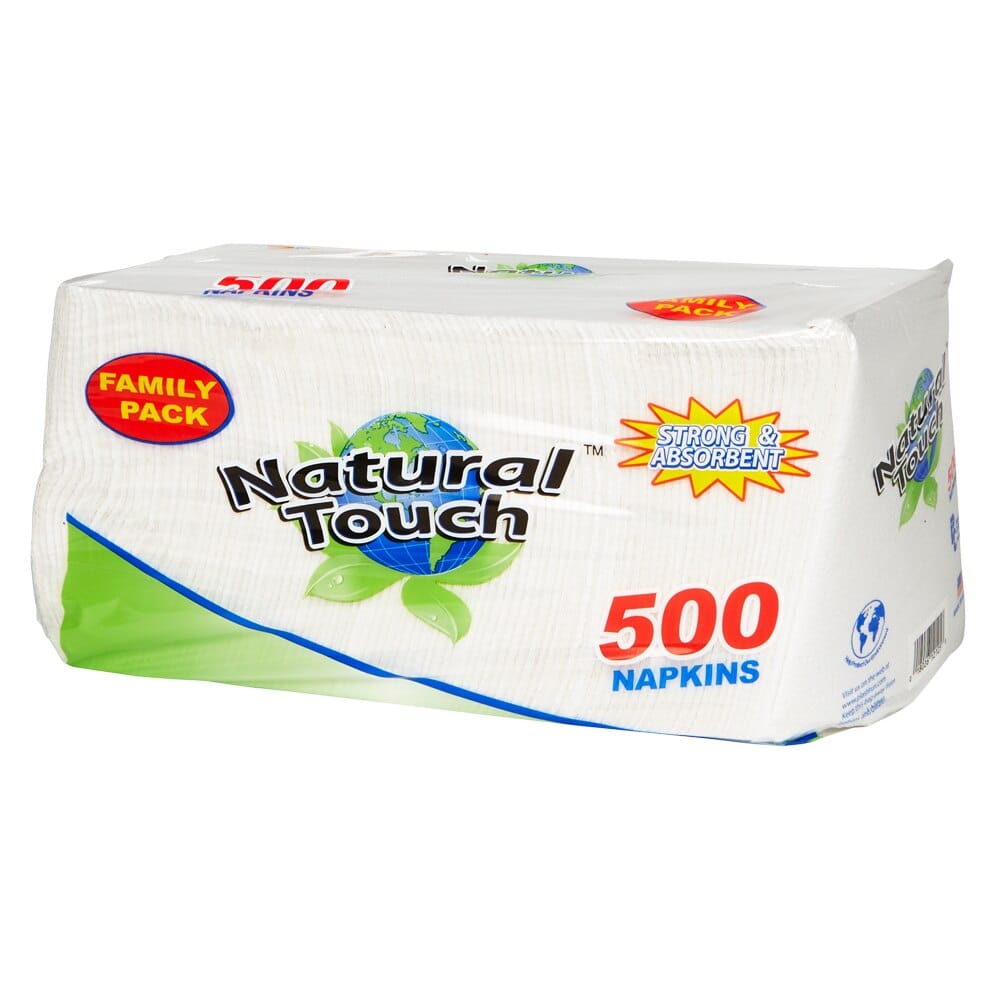 Natural Touch Family Pack 1-Ply Paper Luncheon Napkins, 500-count