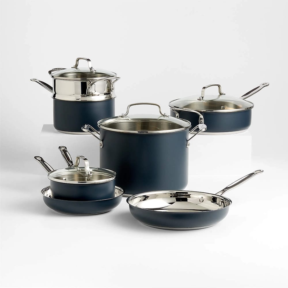 Cuisinart 11-Piece Stainless Steel Cookware Set, Celestial Blue