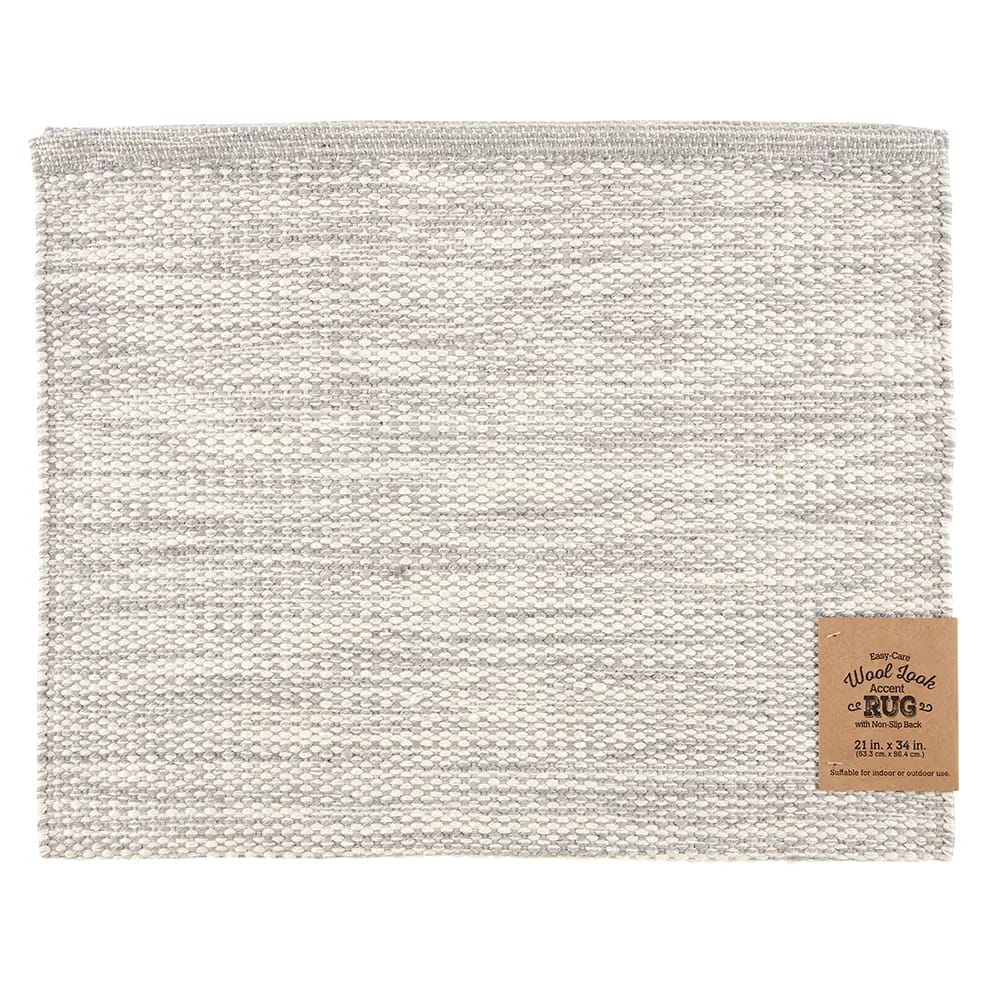 Wool Look Easy Care Indoor/Outdoor Accent Rug, 21" x 34"