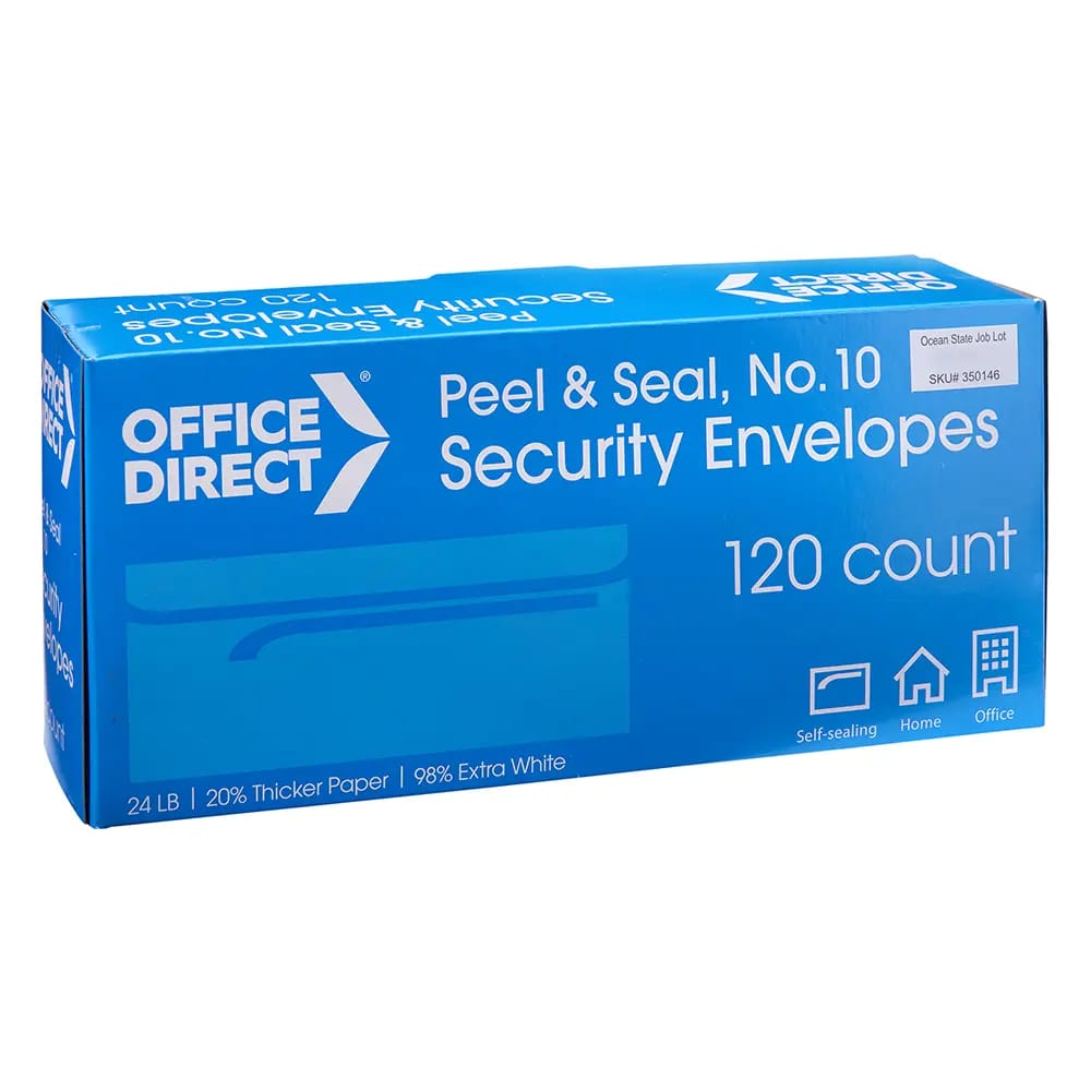 Office Direct Peel & Seal Security Envelopes, No. 10, 120 ct