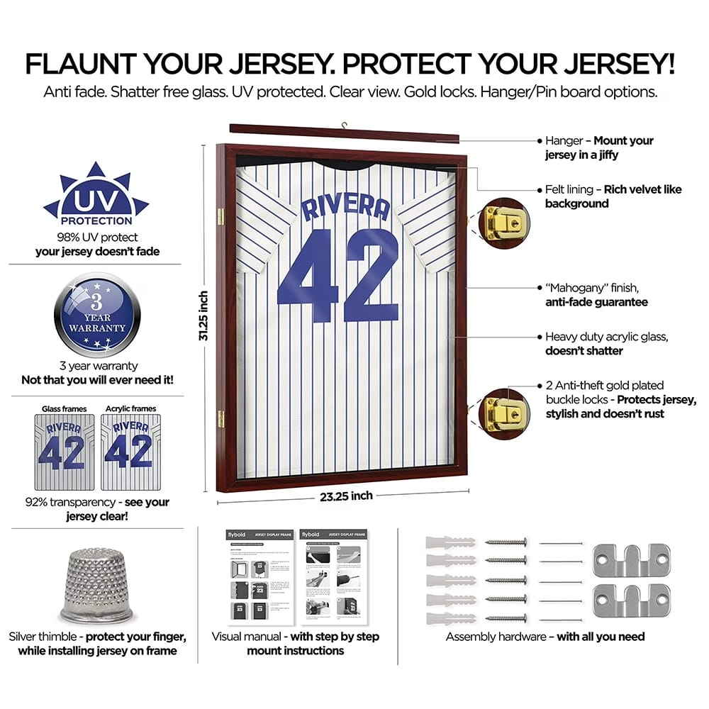 Flybold Large Jersey Display Frame Case, Black