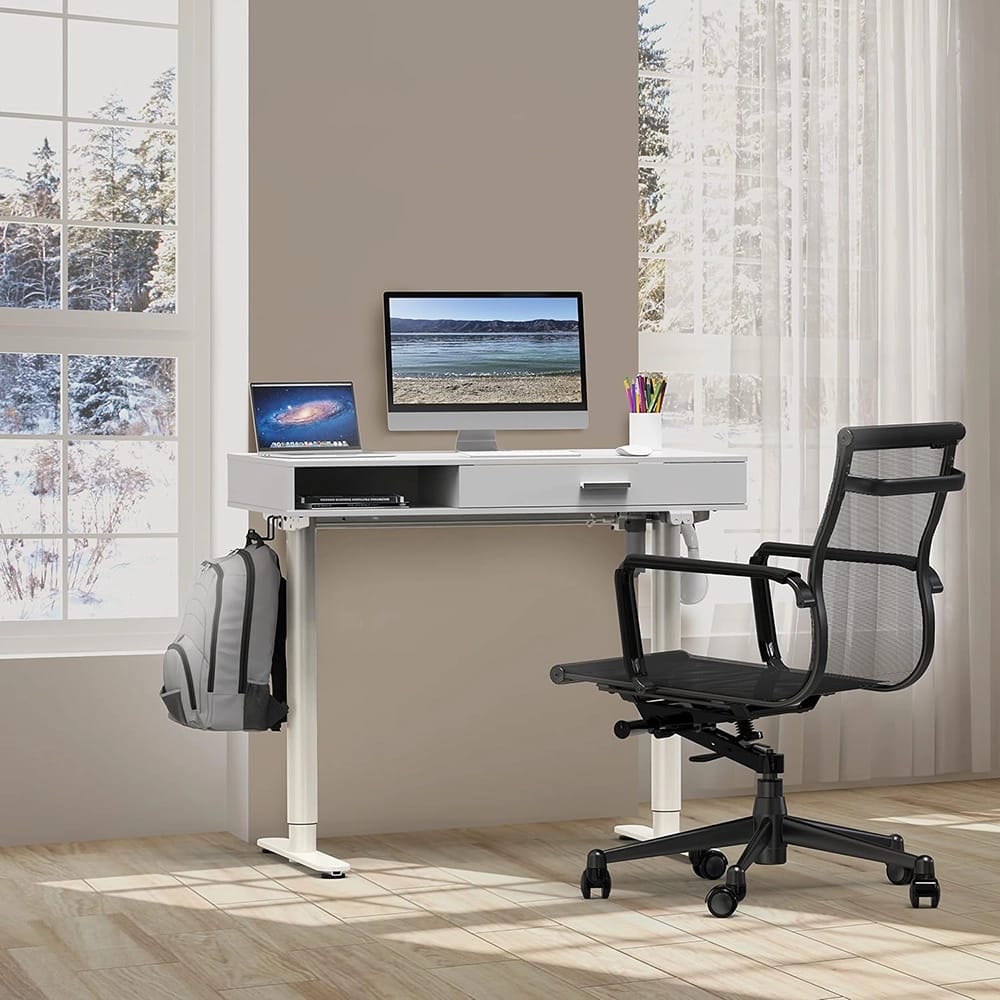 Simple Houseware 40" Height Adjustable Electric Standing Desk with Drawer, White