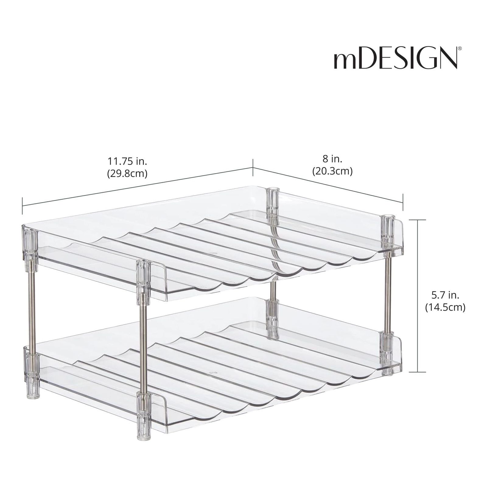 mDesign Free-Stand Stackable 2-Tier Bottle Holder, 2 Pack