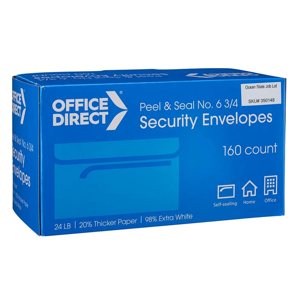 Office Direct Security Envelopes, No. 6, 160 ct