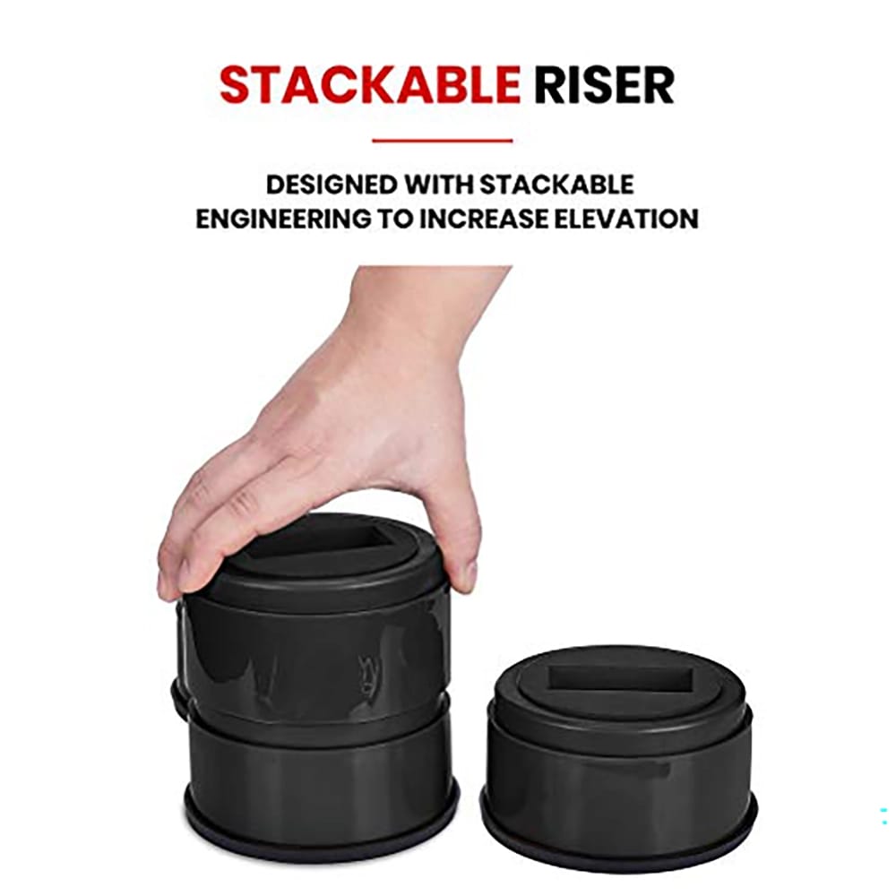 iPrimio Round 2" Bed Risers, 6 Pack, Black