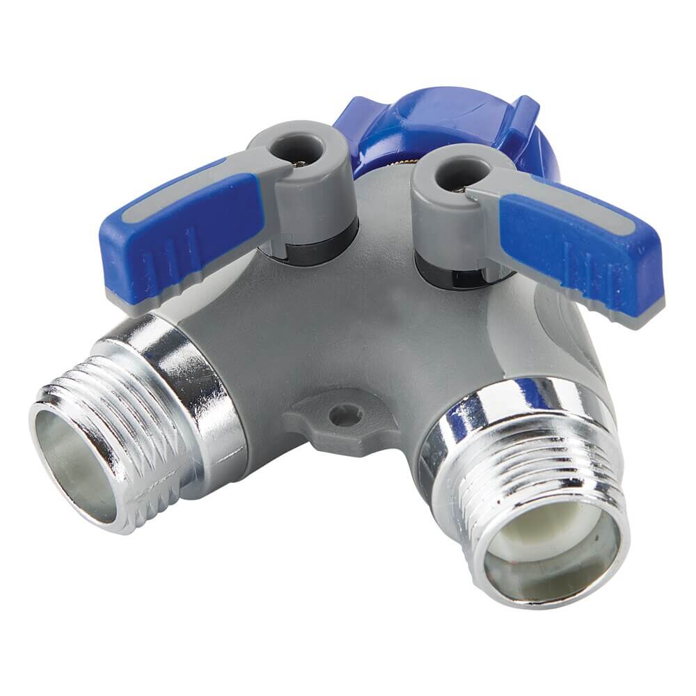 Tiller & Rowe 2-Way Hose Connector Shut-Off Valve