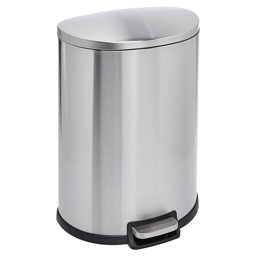 D-Shaped Soft-Close 13 Gallon Trash Can