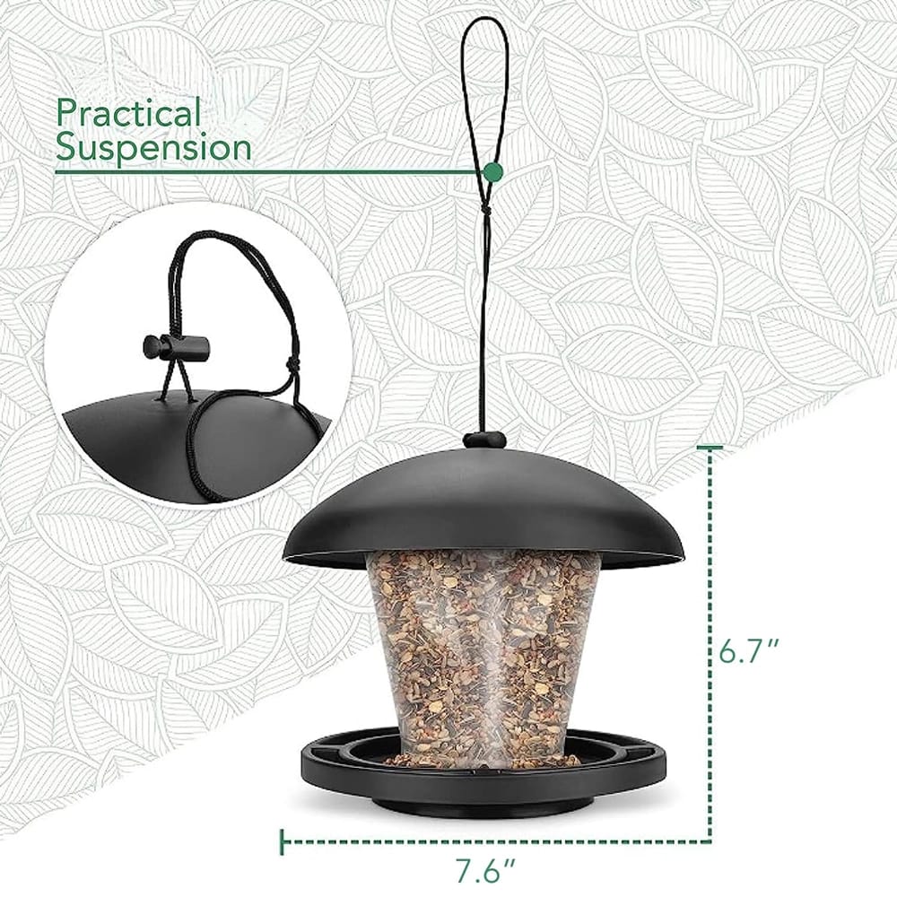 WILDLIFE FRIEND Squirrel Proof Hanging Bird Feeder, Black