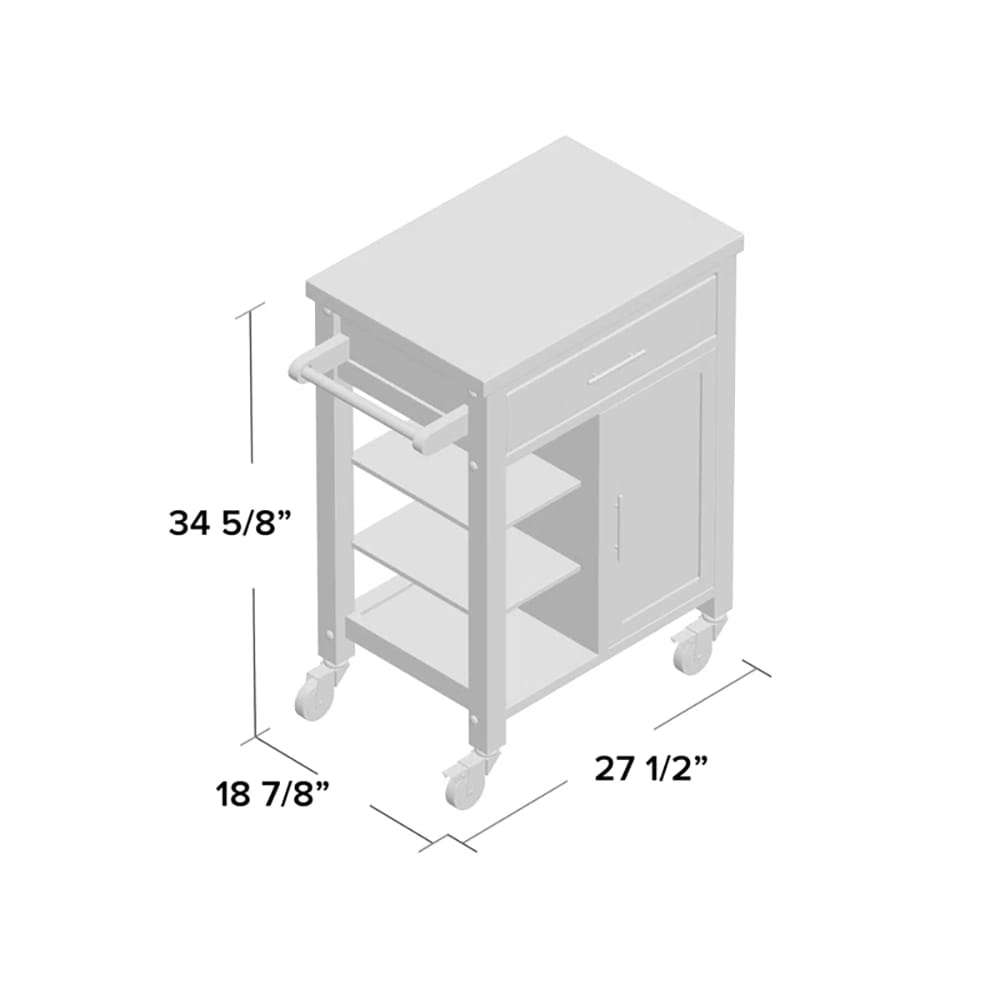 4D Concepts Edmonton Kitchen Cart, Gray