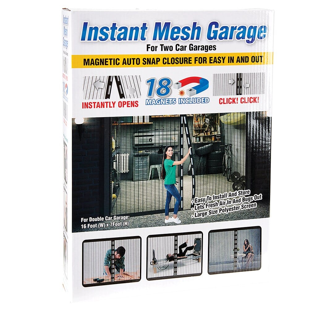 Instant Mesh Garage Hands-Free Screen Door