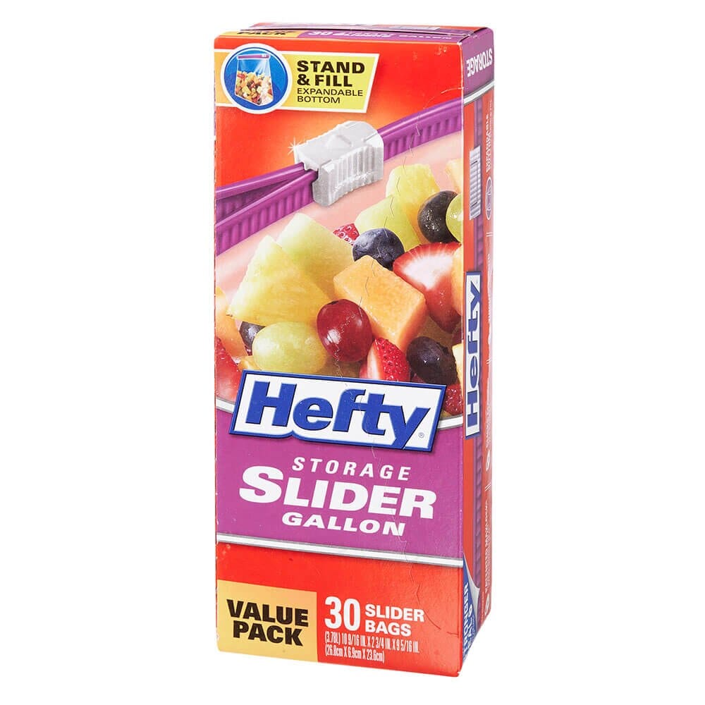 Hefty Storage Gallon Slider Bags, 30 Count