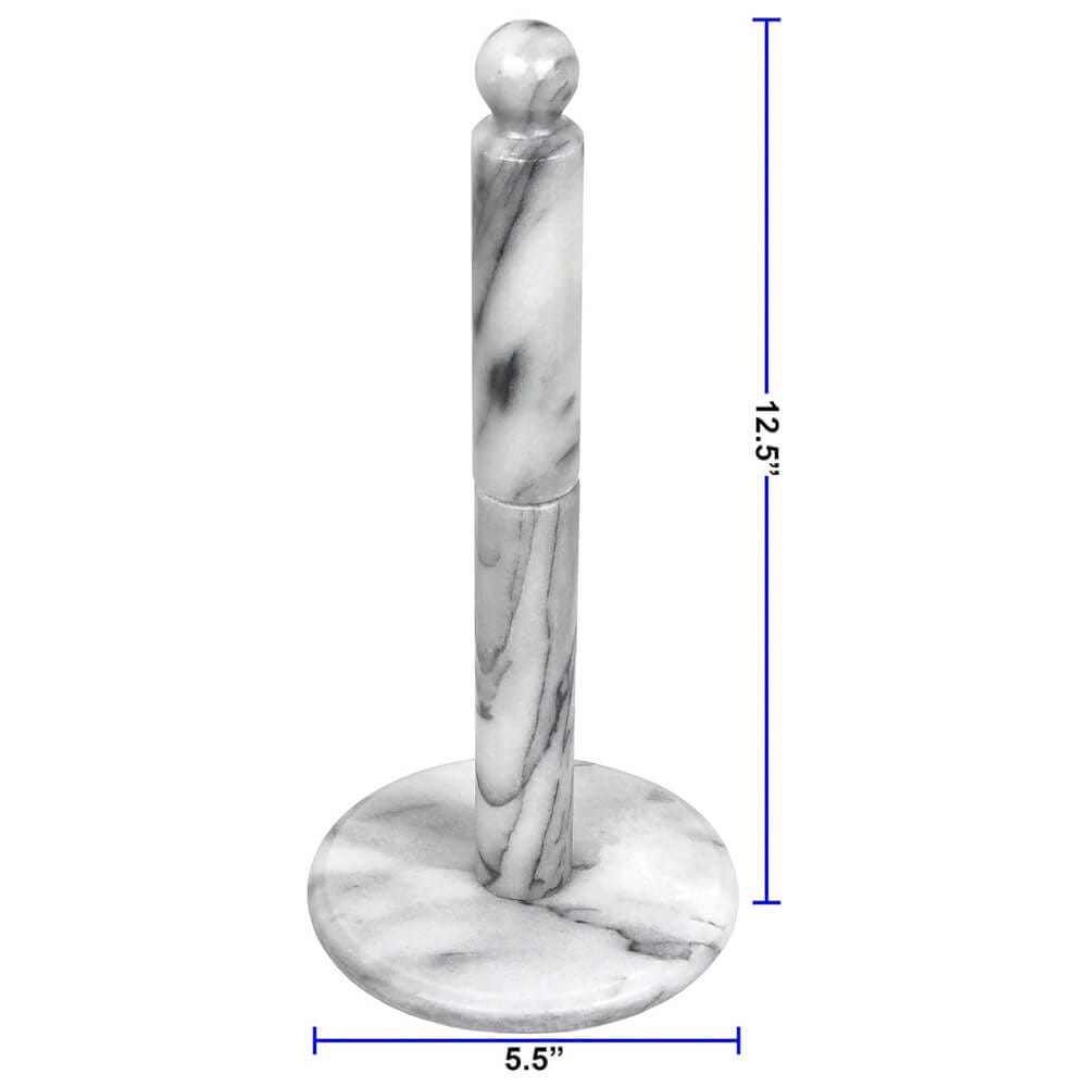 Greenco Hand-Crafted Paper Towel Holder, White Marble